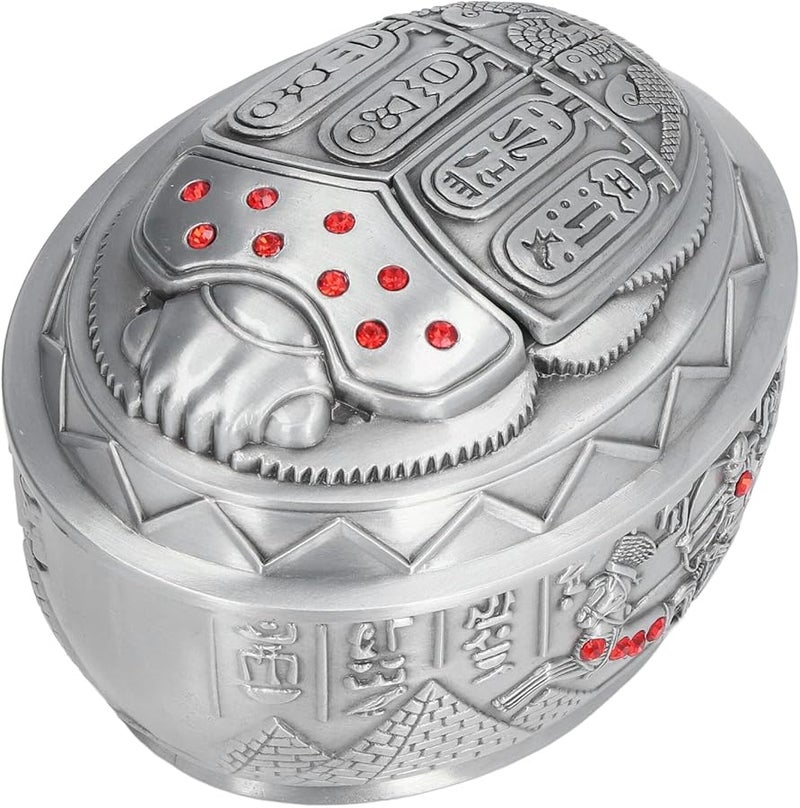 Vintage Zinc Alloy Windproof Cigar Ashtray With Lid For Home Office Desktop Decoration Gift 10x8x6 2cm - Image 1